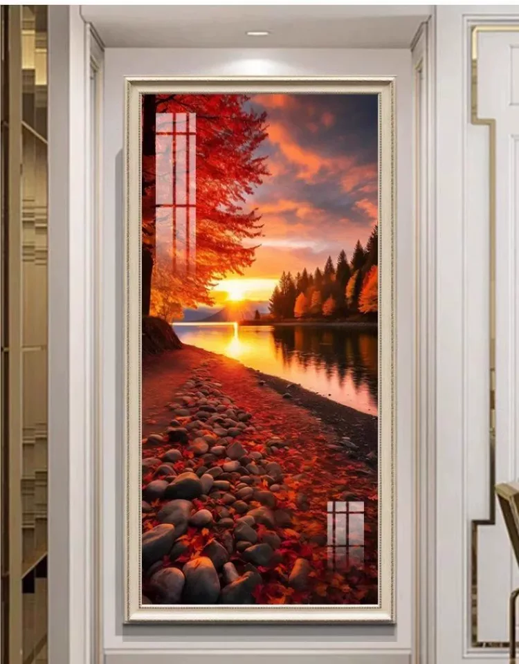 抽象 单幅 装饰画 美式 玄关背景墙挂画 晶瓷画