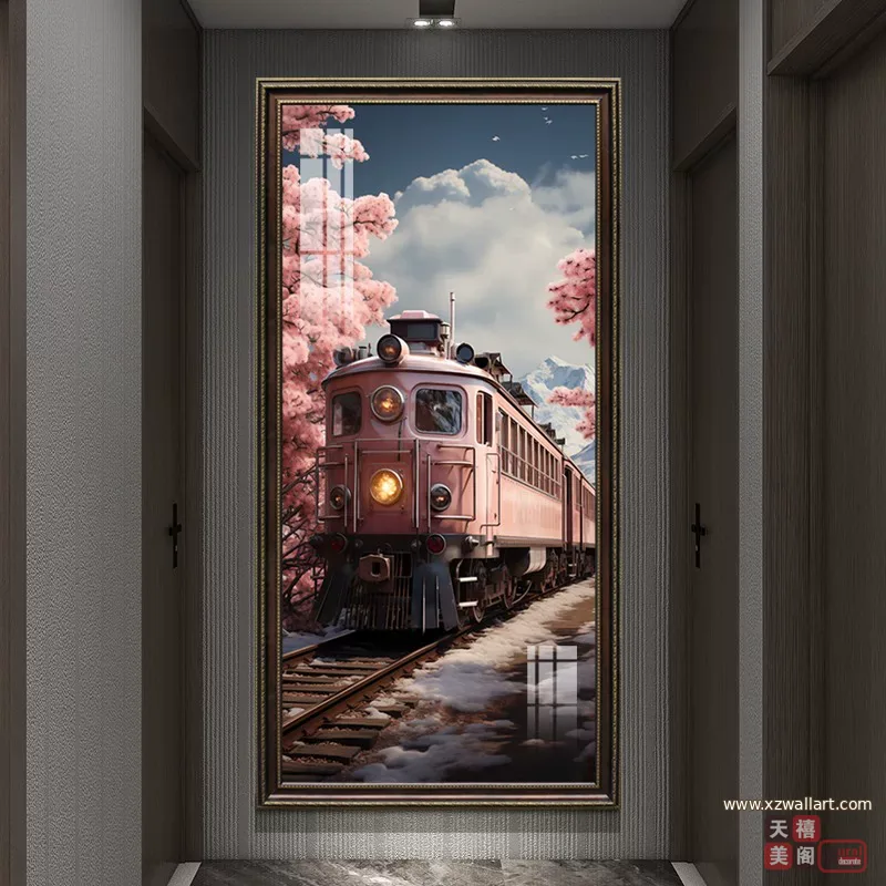 抽象 单幅 装饰画 轻奢风 玄关背景墙挂画 晶瓷画