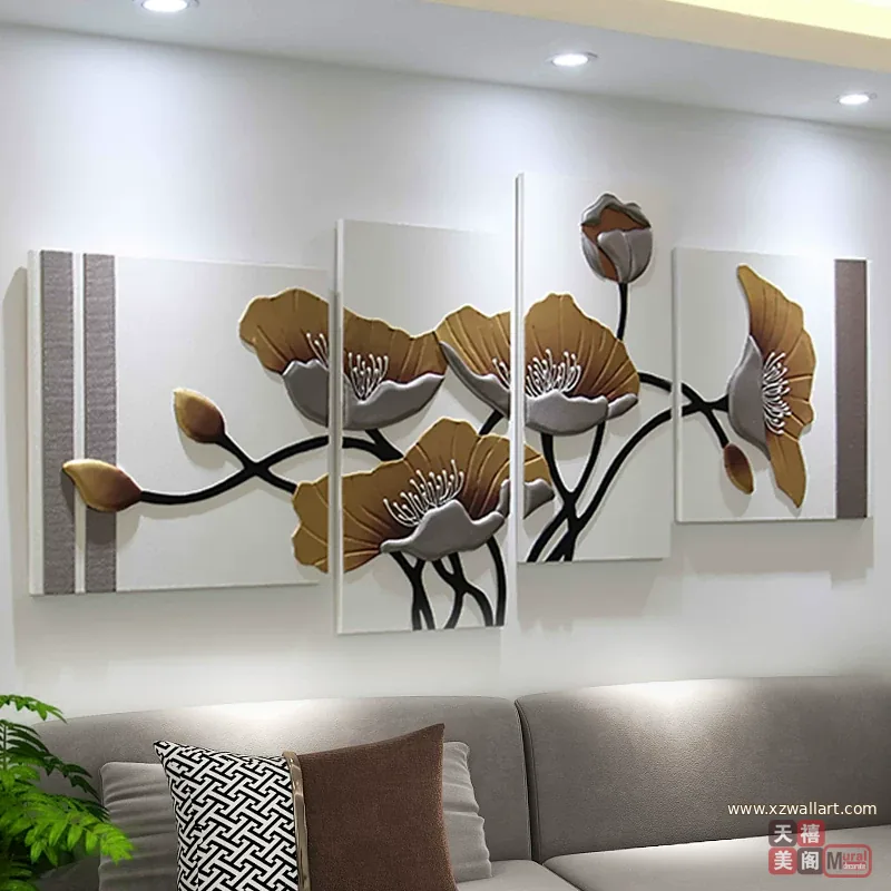 抽象 单幅 装饰画 轻奢风 客厅背景墙挂画 晶瓷画