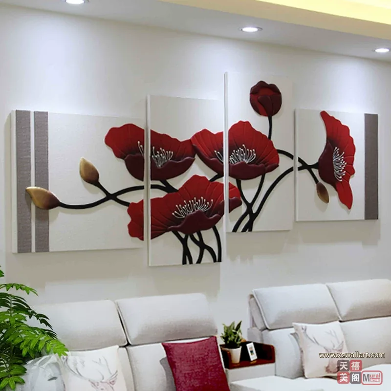 抽象 单幅 装饰画 轻奢风 客厅背景墙挂画 晶瓷画