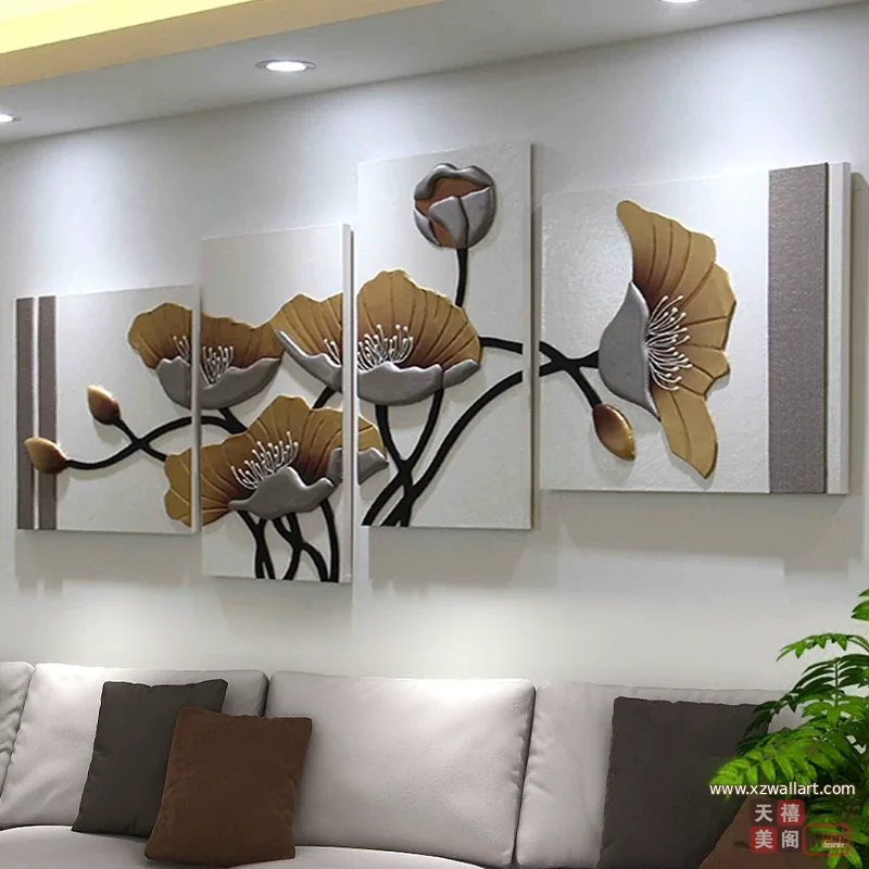 抽象 单幅 装饰画 轻奢风 客厅背景墙挂画 晶瓷画
