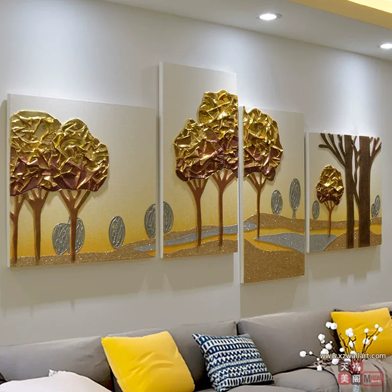 抽象 单幅 装饰画 轻奢风 客厅背景墙挂画 晶瓷画