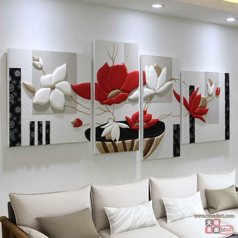 抽象 单幅 装饰画 轻奢风 客厅背景墙挂画 晶瓷画