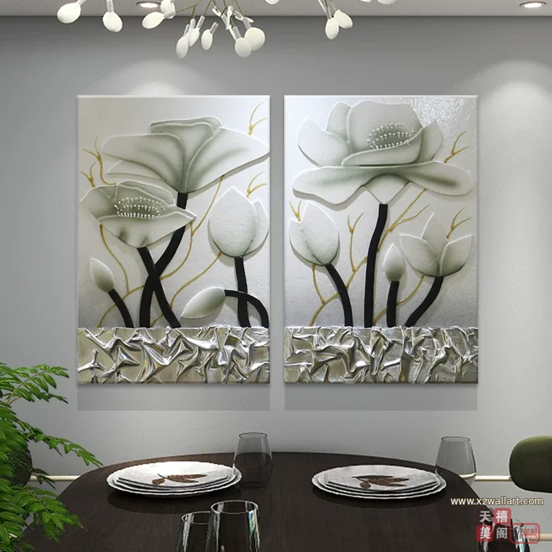 抽象 单幅 装饰画 轻奢风 餐厅背景墙挂画 晶瓷画
