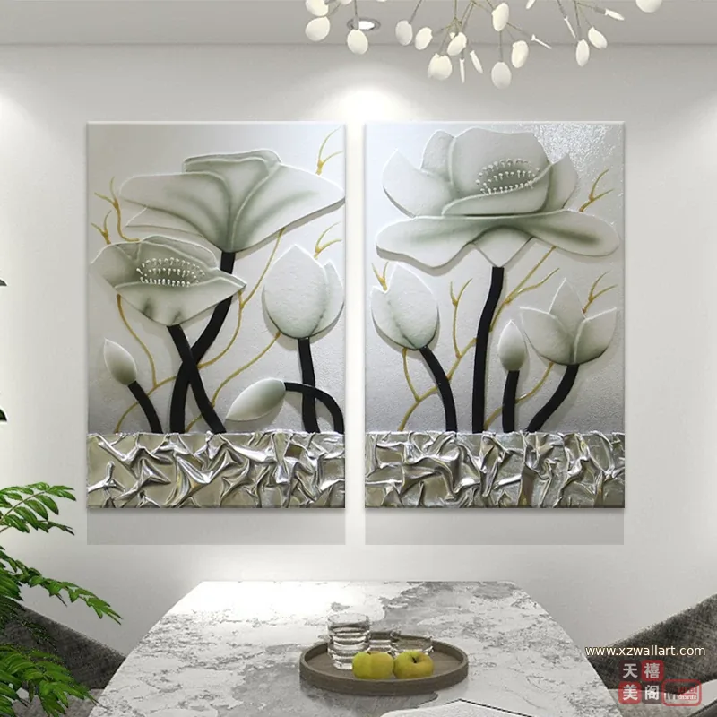 抽象 单幅 装饰画 轻奢风 餐厅背景墙挂画 晶瓷画
