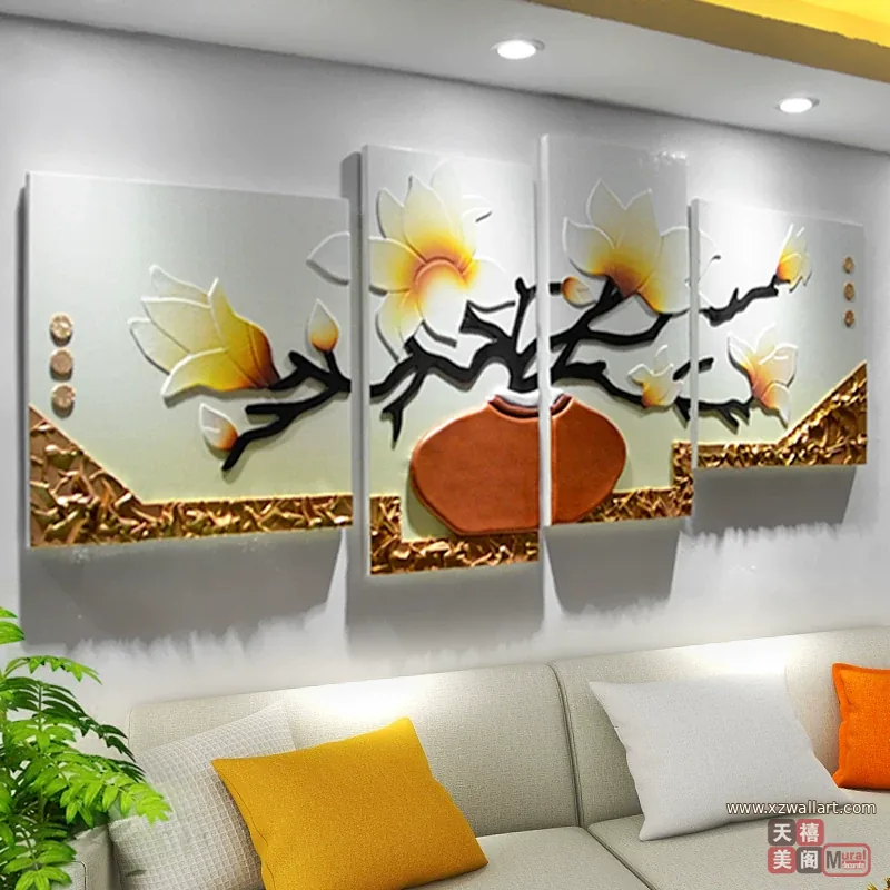 抽象 单幅 装饰画 轻奢风 客厅背景墙挂画 晶瓷画