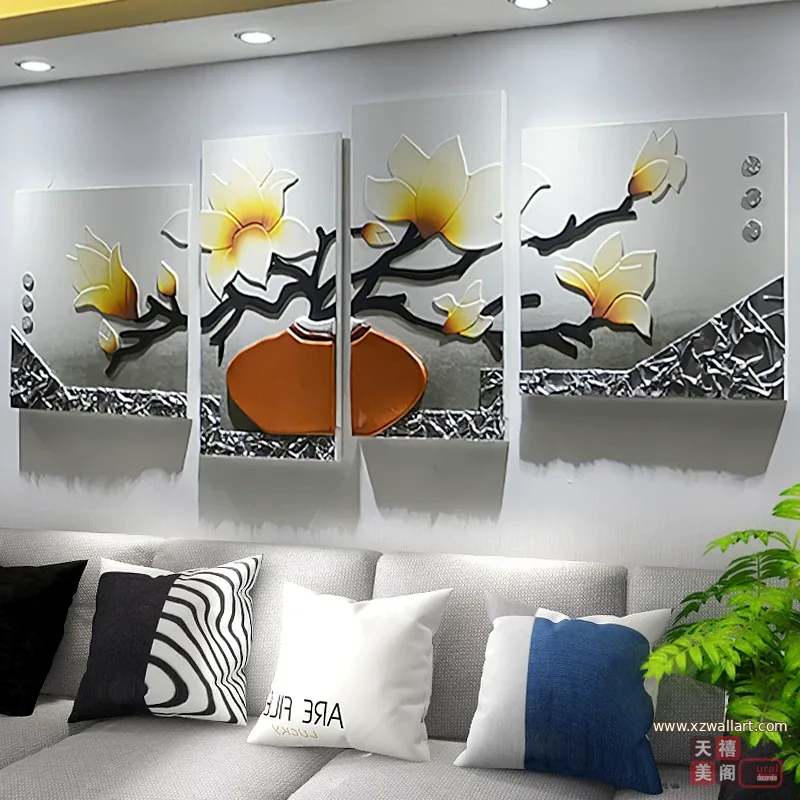抽象 单幅 装饰画 轻奢风 客厅背景墙挂画 晶瓷画
