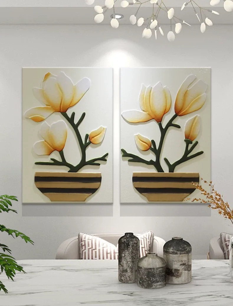 抽象 单幅 装饰画 奶油风 餐厅背景墙挂画 晶瓷画