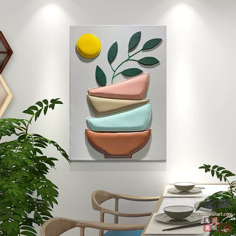 抽象 单幅 装饰画 北欧风 餐厅背景墙挂画 晶瓷画