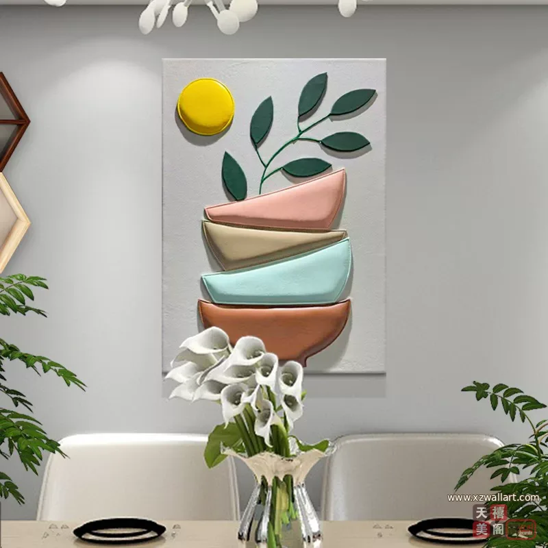 抽象 单幅 装饰画 北欧风 餐厅背景墙挂画 晶瓷画