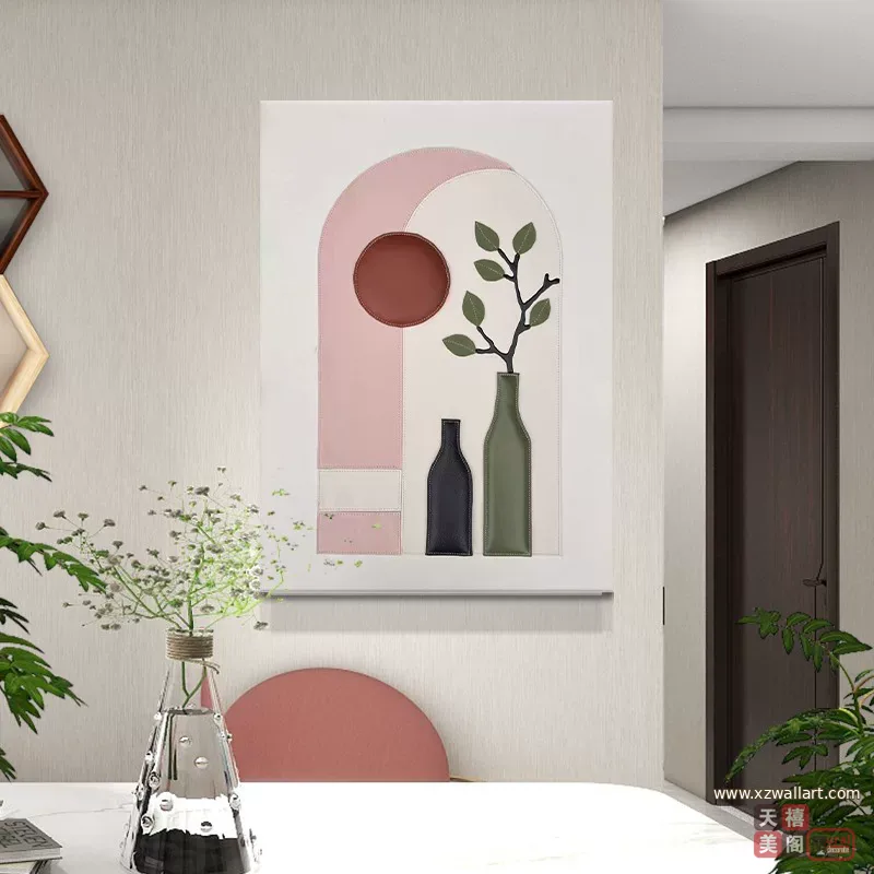 抽象 单幅 装饰画 北欧风 餐厅背景墙挂画 晶瓷画
