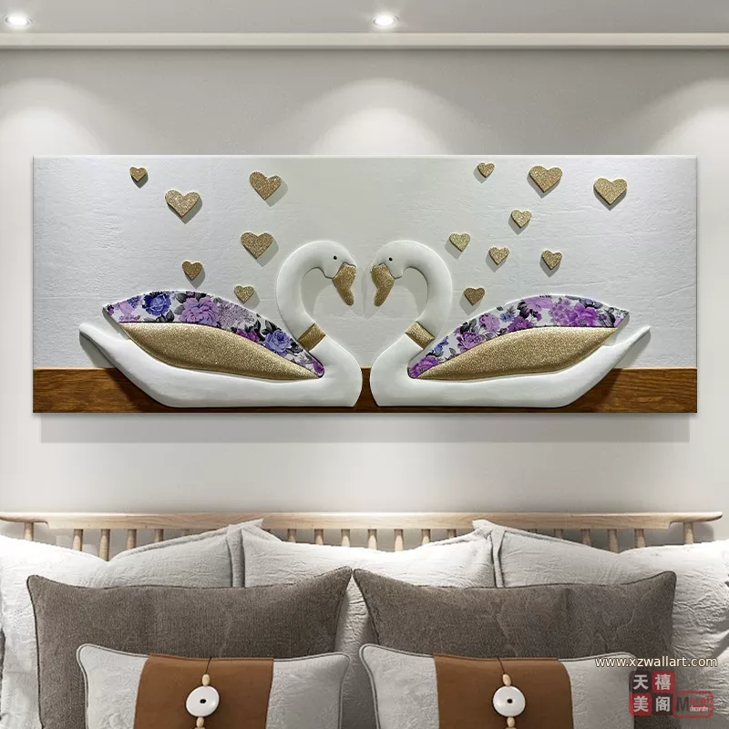 抽象 单幅 装饰画 轻奢风 卧室背景墙挂画 晶瓷画