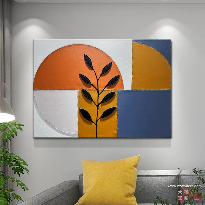 抽象 单幅 装饰画 轻奢风 餐厅背景墙挂画 晶瓷画