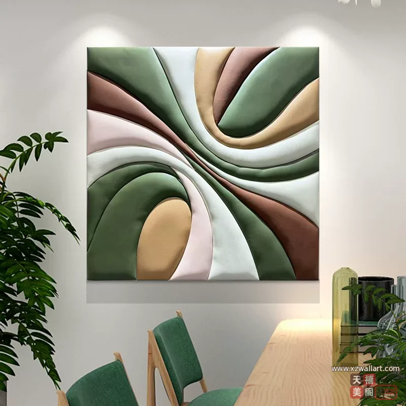 抽象 单幅 装饰画 轻奢风 餐厅背景墙挂画 晶瓷画