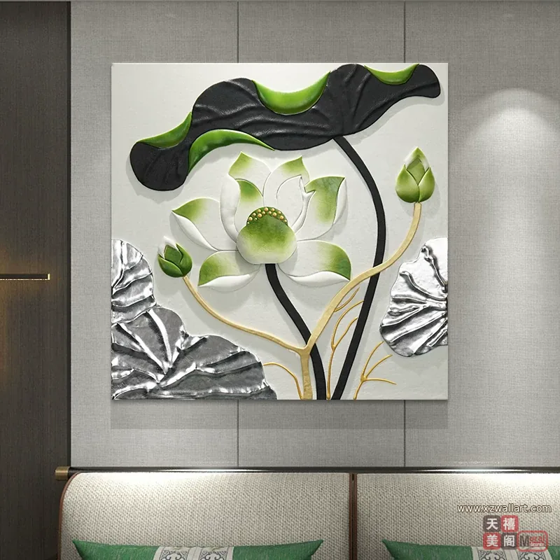 抽象 单幅 装饰画 轻奢风 餐厅背景墙挂画 晶瓷画