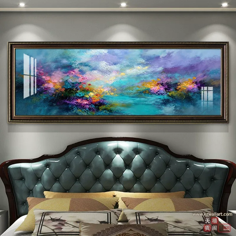抽象 单幅 装饰画 美式 客厅背景墙挂画 晶瓷画