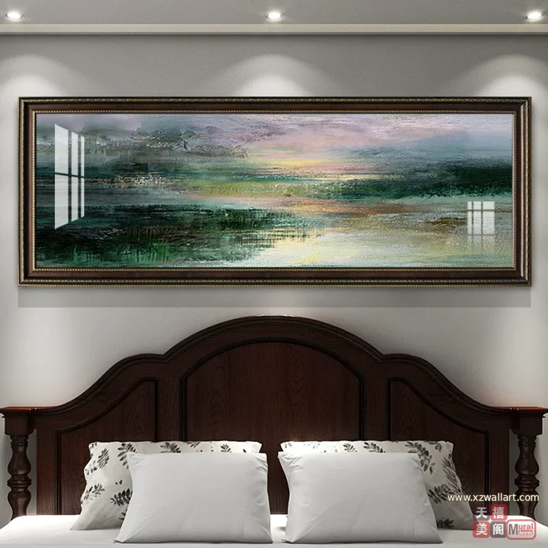 抽象 单幅 装饰画 美式 客厅背景墙挂画 晶瓷画