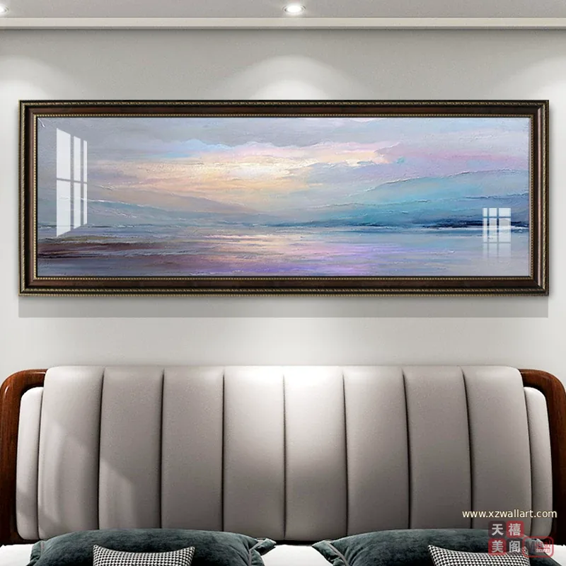 抽象 单幅 装饰画 美式 客厅背景墙挂画 晶瓷画