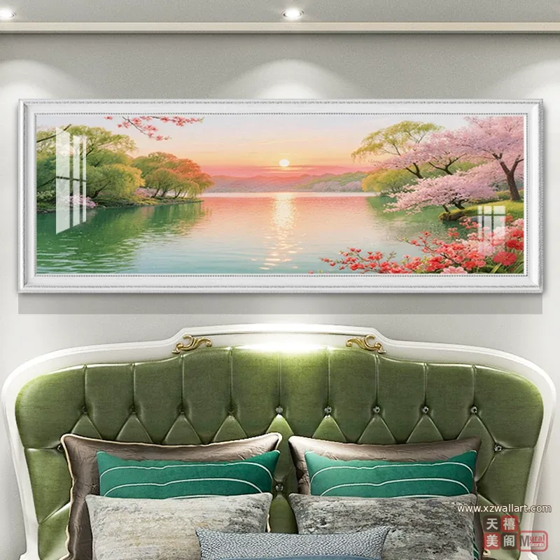 抽象 单幅 装饰画 轻奢风 卧室背景墙挂画 晶瓷画