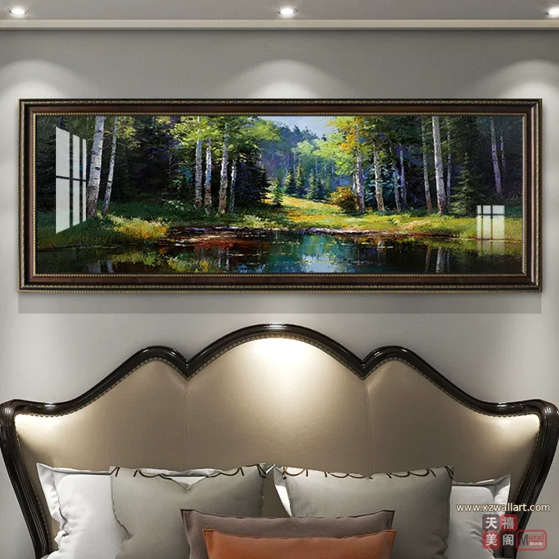 树 单幅 装饰画 美式 卧室背景墙挂画 晶瓷画