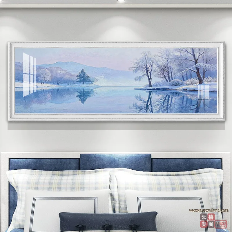 抽象 单幅 装饰画 轻奢风 卧室背景墙挂画 晶瓷画