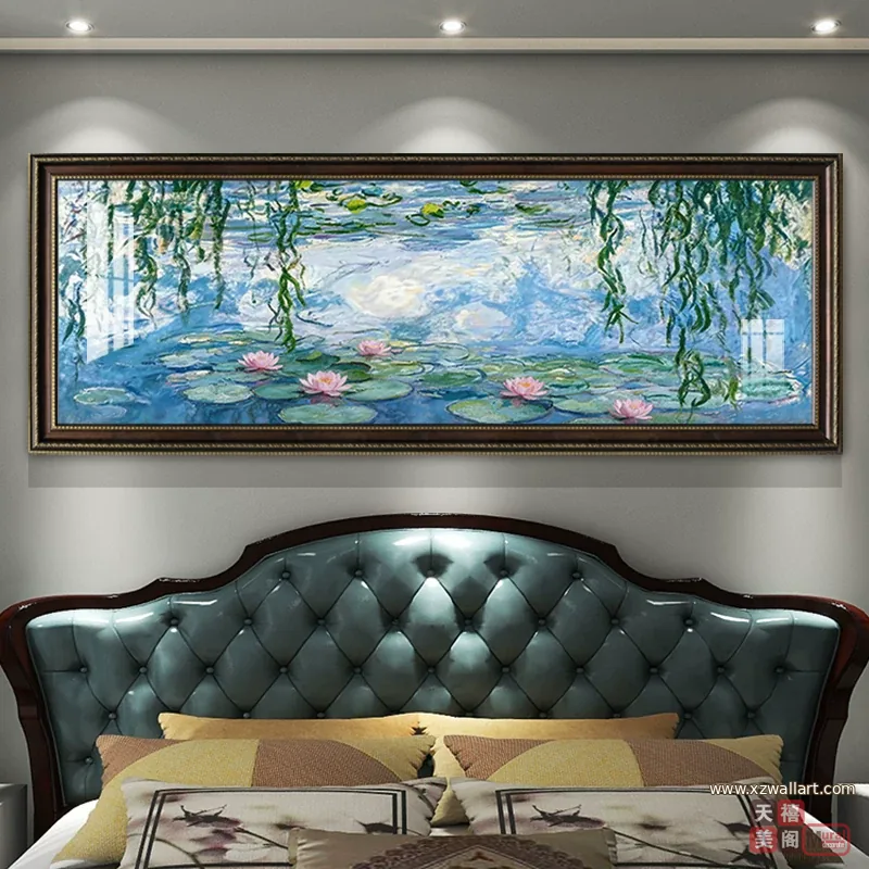 抽象 单幅 装饰画 美式 卧室背景墙挂画 晶瓷画