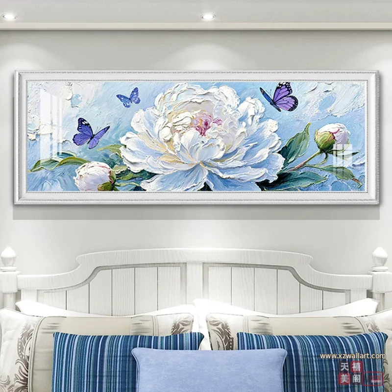 抽象 单幅 装饰画 奶油风 卧室背景墙挂画 晶瓷画