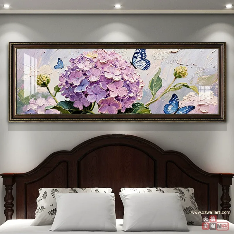 抽象 单幅 装饰画 奶油风 卧室背景墙挂画 晶瓷画