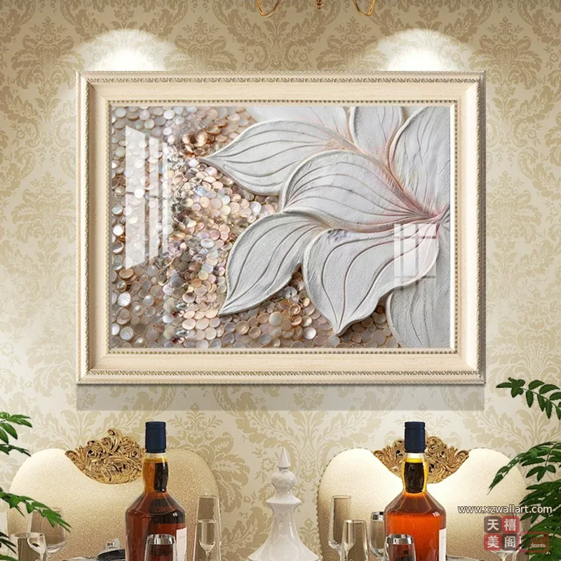 抽象 单幅 装饰画 轻奢风 餐厅背景墙挂画 晶瓷画