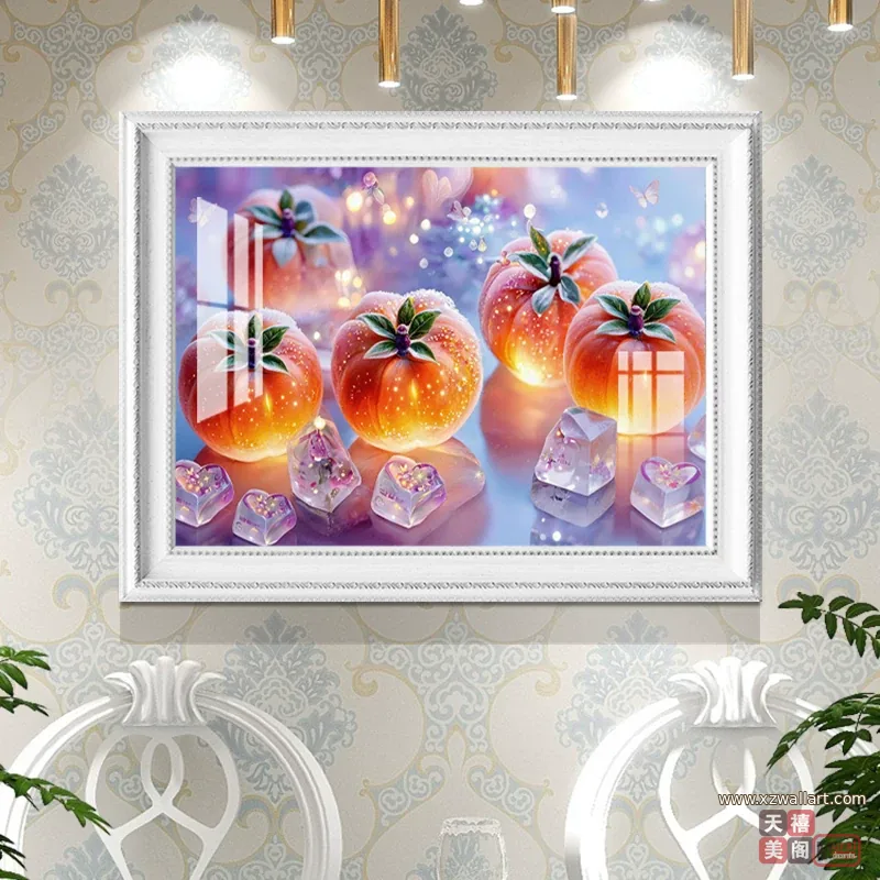 抽象 单幅 装饰画 现代简约 餐厅背景墙挂画 晶瓷画