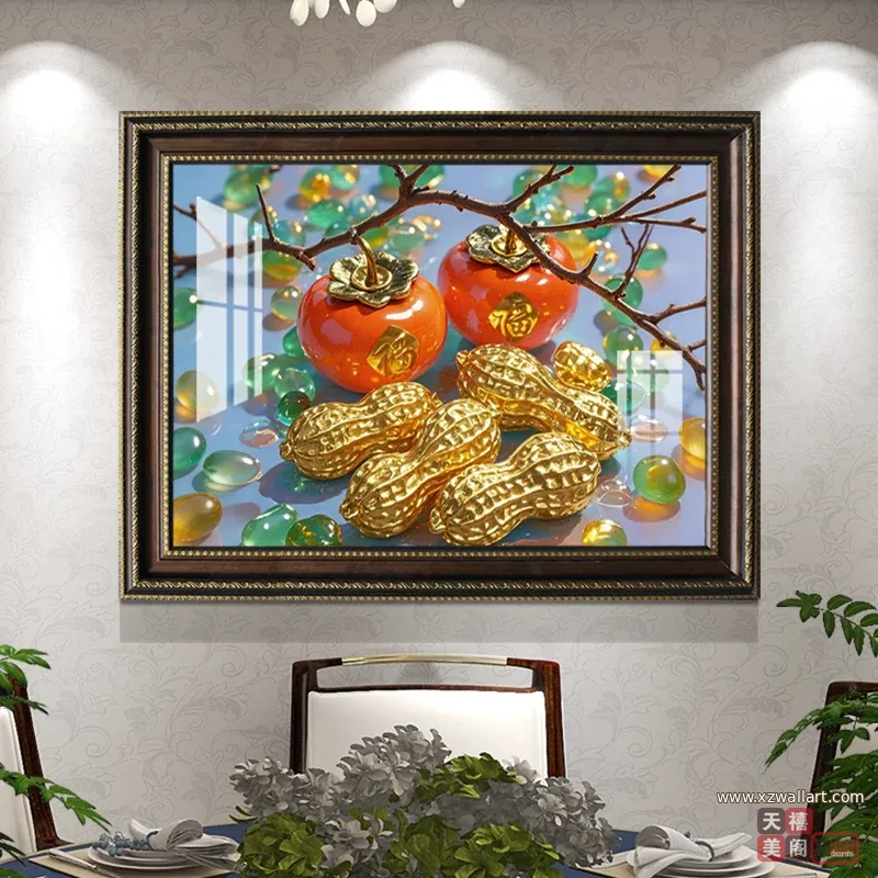 抽象 单幅 装饰画 现代简约 餐厅背景墙挂画 晶瓷画