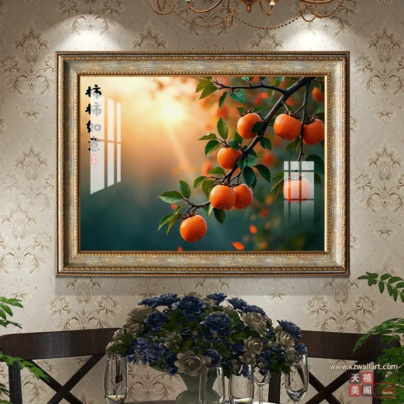 抽象 单幅 装饰画 现代简约 餐厅背景墙挂画 晶瓷画