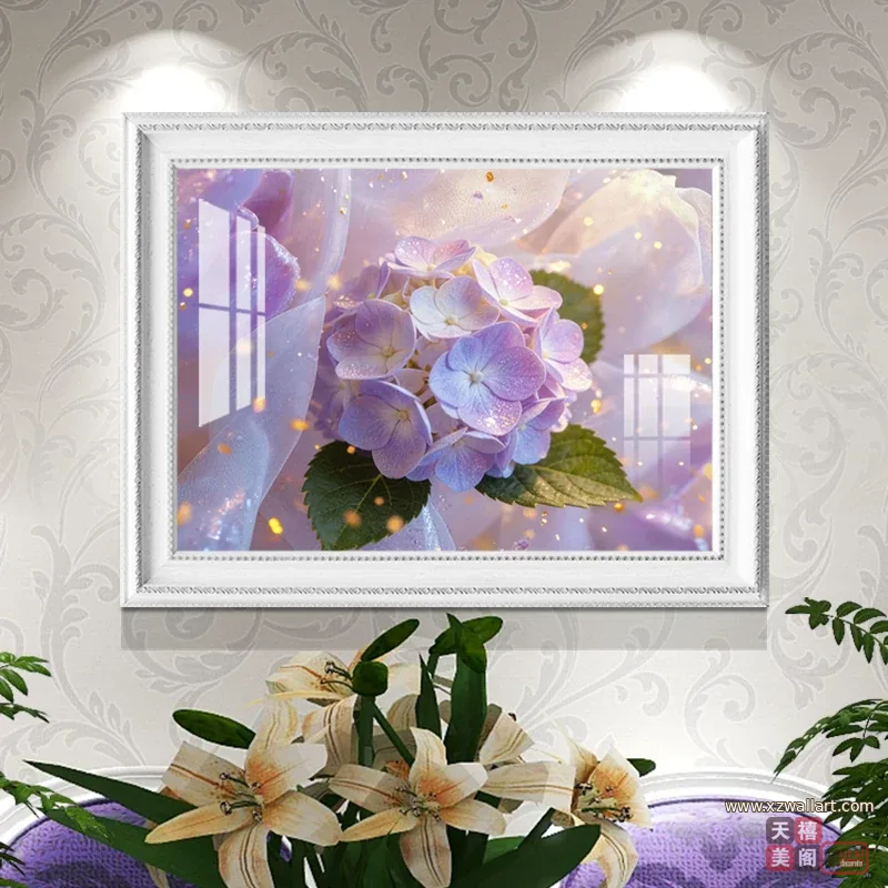 花 单幅 装饰画 法式风 餐厅背景墙挂画 晶瓷画