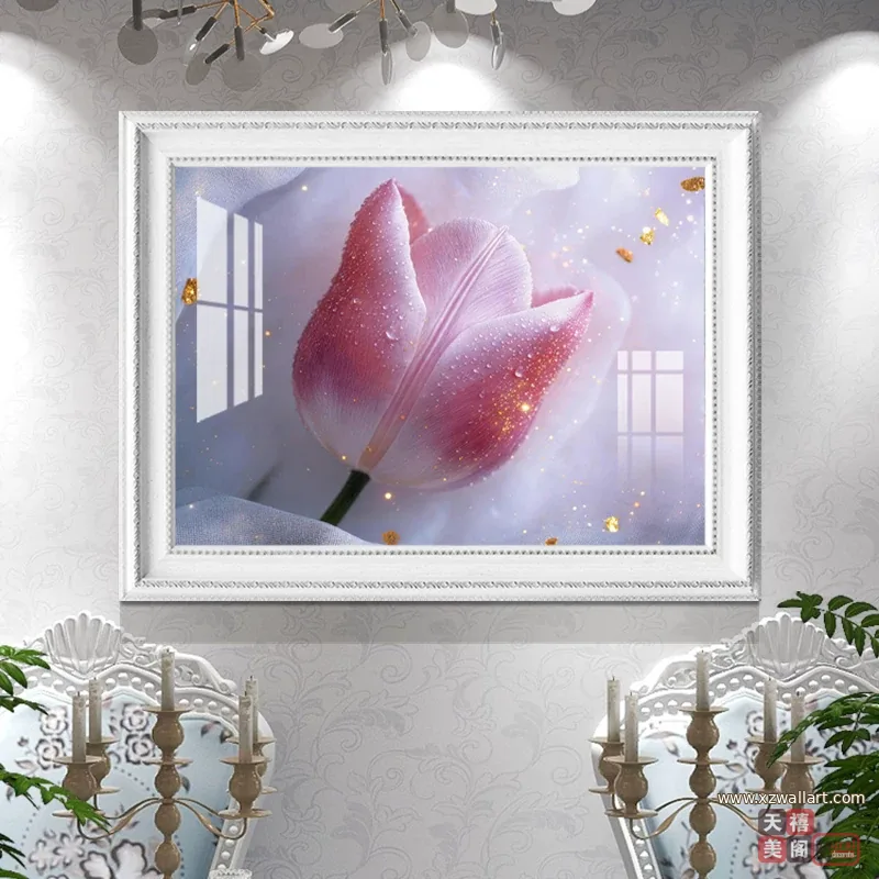 花 单幅 装饰画 欧式 餐厅背景墙挂画 晶瓷画