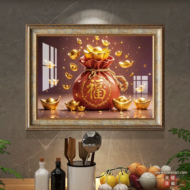 抽象 单幅 装饰画 轻奢风 餐厅背景墙挂画 晶瓷画