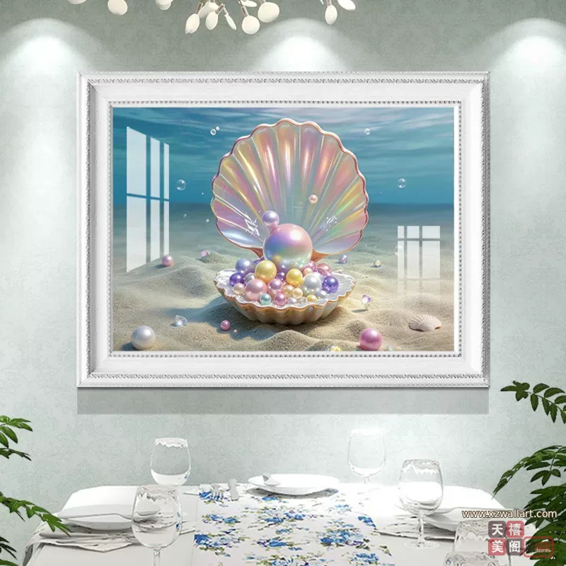 抽象 单幅 装饰画 轻奢风 餐厅背景墙挂画 晶瓷画