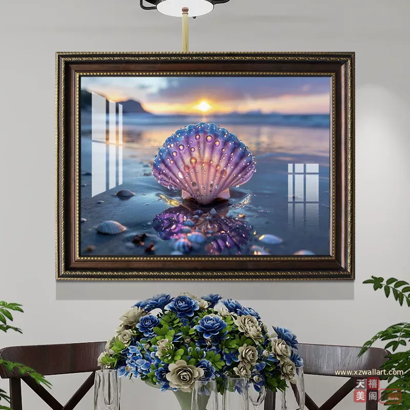 抽象 单幅 装饰画 轻奢风 餐厅背景墙挂画 晶瓷画