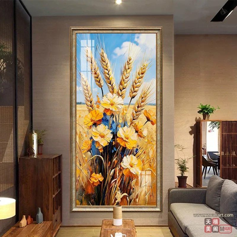 抽象 单幅 装饰画 欧式 玄关背景墙挂画 晶瓷画