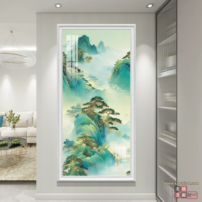 山水 单幅 装饰画 现代简约 玄关背景墙挂画 晶瓷画