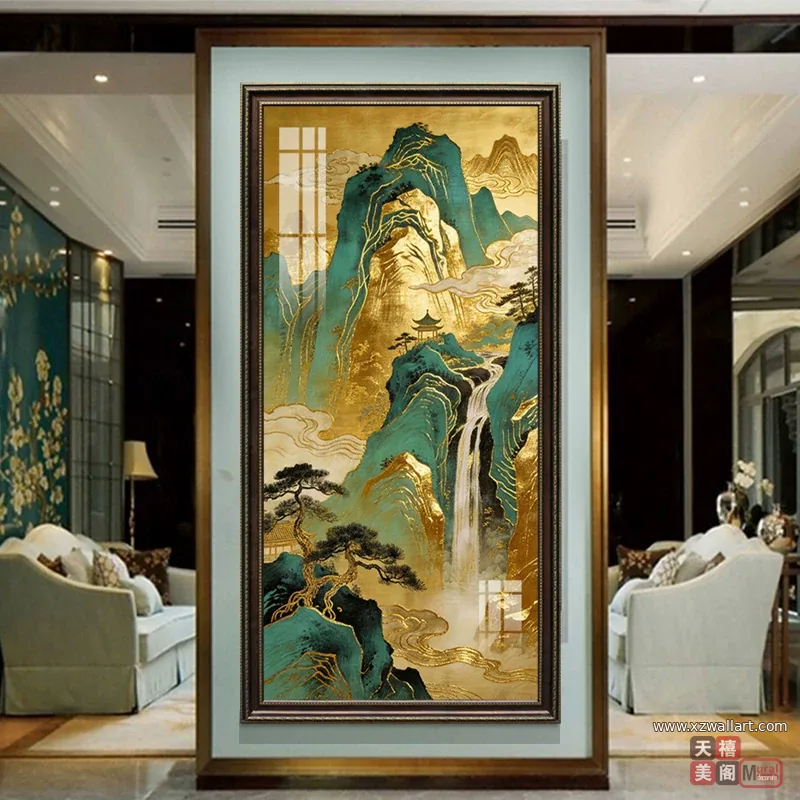 山水 单幅 装饰画 现代简约 玄关背景墙挂画 晶瓷画