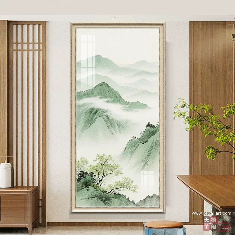 山水 单幅 装饰画 现代简约 玄关背景墙挂画 晶瓷画