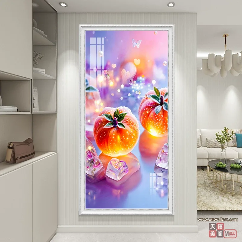 抽象 单幅 装饰画 轻奢风 玄关背景墙挂画 晶瓷画