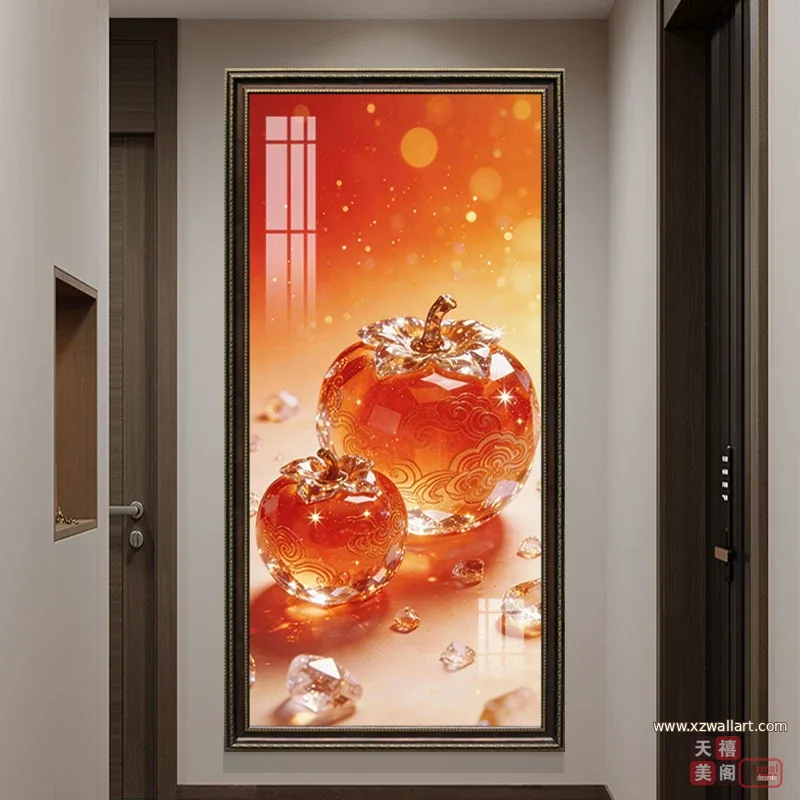 抽象 单幅 装饰画 轻奢风 玄关背景墙挂画 晶瓷画