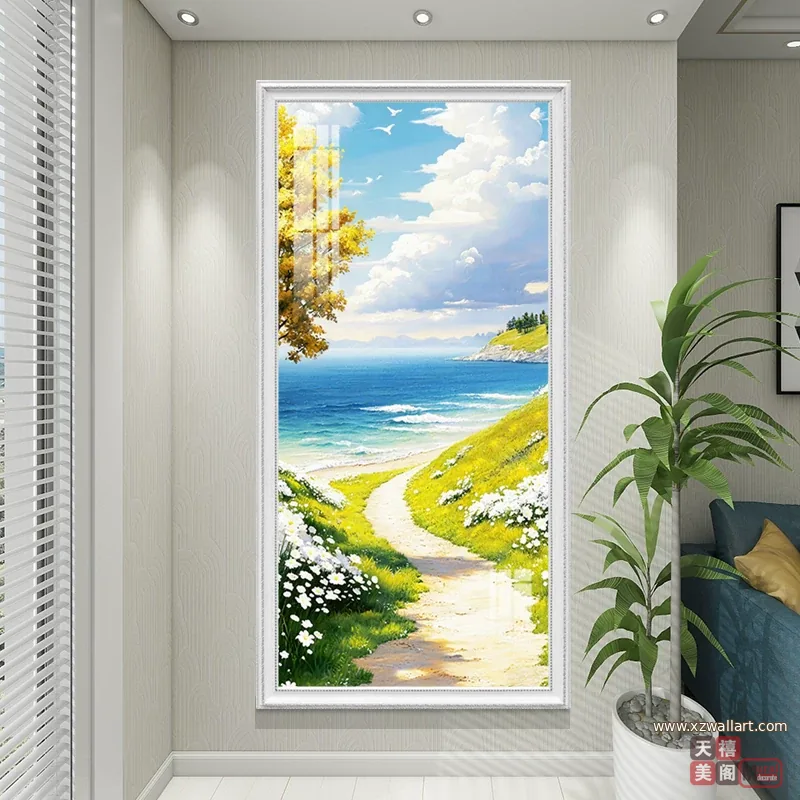 抽象 单幅 装饰画 轻奢风 玄关背景墙挂画 晶瓷画