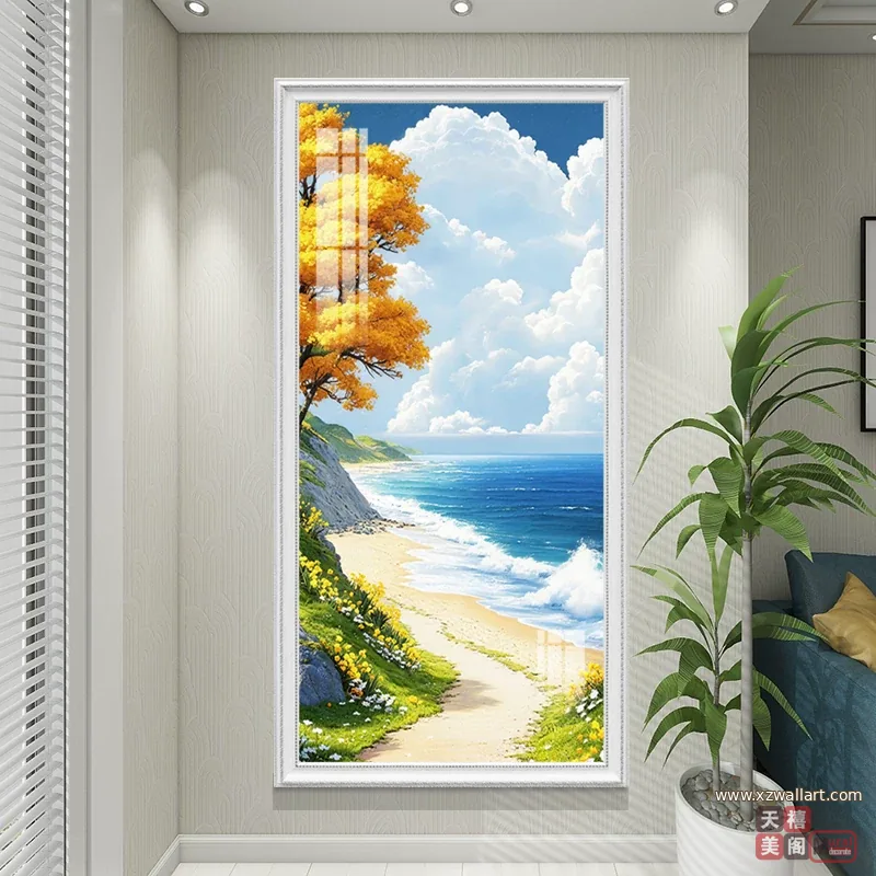 抽象 单幅 装饰画 轻奢风 玄关背景墙挂画 晶瓷画