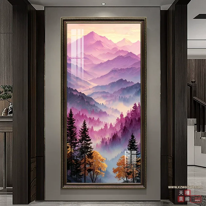 山水 单幅 装饰画 现代简约 玄关背景墙挂画 晶瓷画