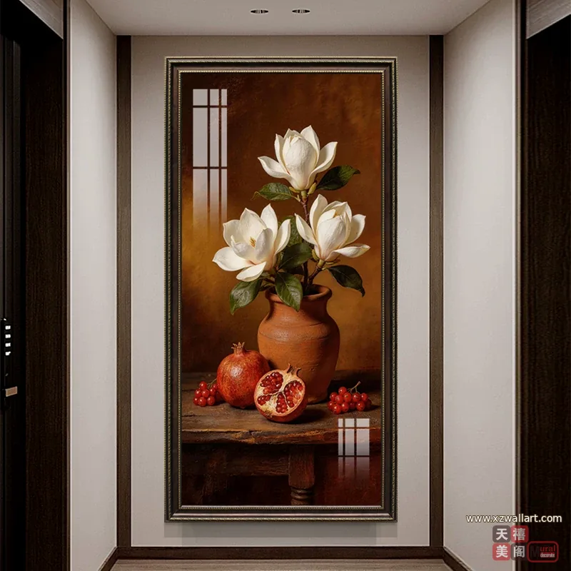 花 单幅 装饰画 轻奢风 玄关背景墙挂画 晶瓷画