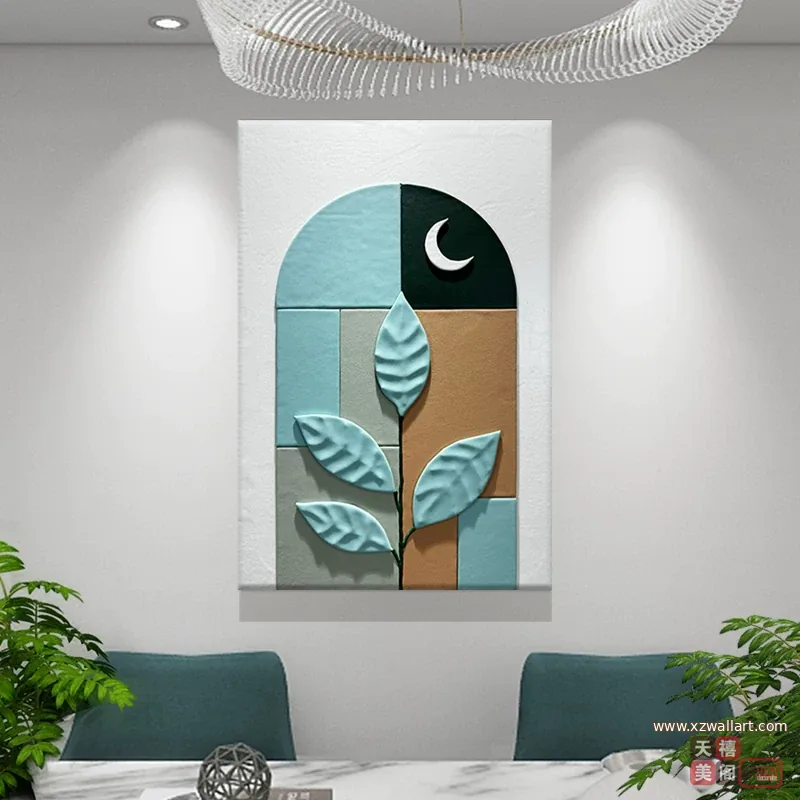 抽象 单幅 装饰画 北欧风 餐厅背景墙挂画 晶瓷画