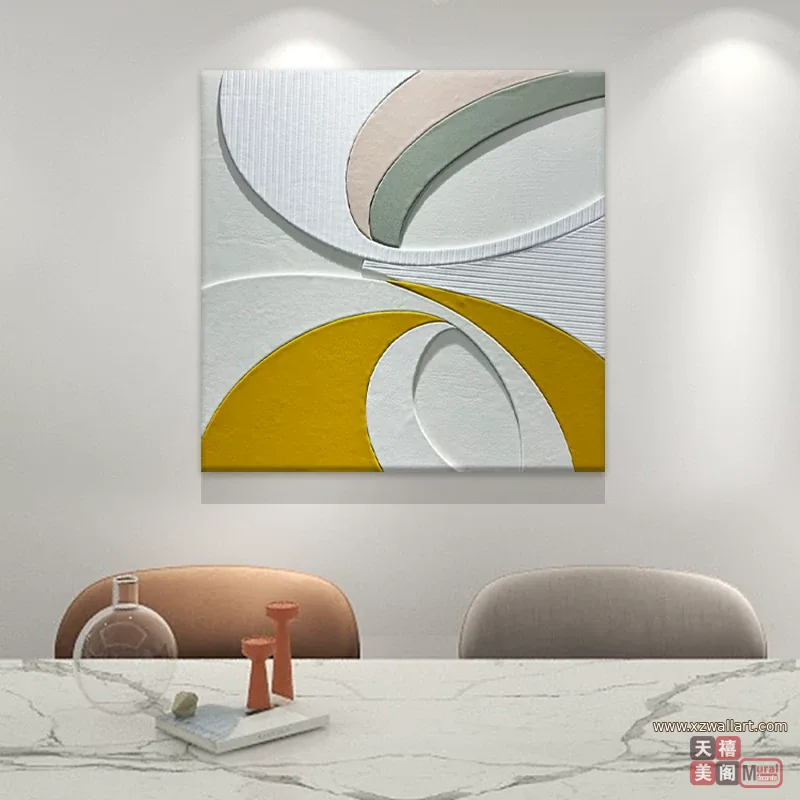 抽象 单幅 装饰画 轻奢风 餐厅背景墙挂画 晶瓷画