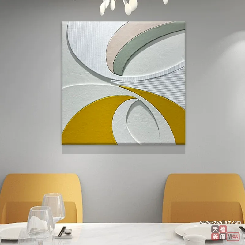 抽象 单幅 装饰画 轻奢风 餐厅背景墙挂画 晶瓷画